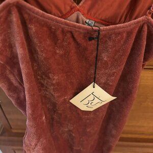 Baserange Crushed Velour Bodysuit, Red, Size Medium, NWT, Retails for 165